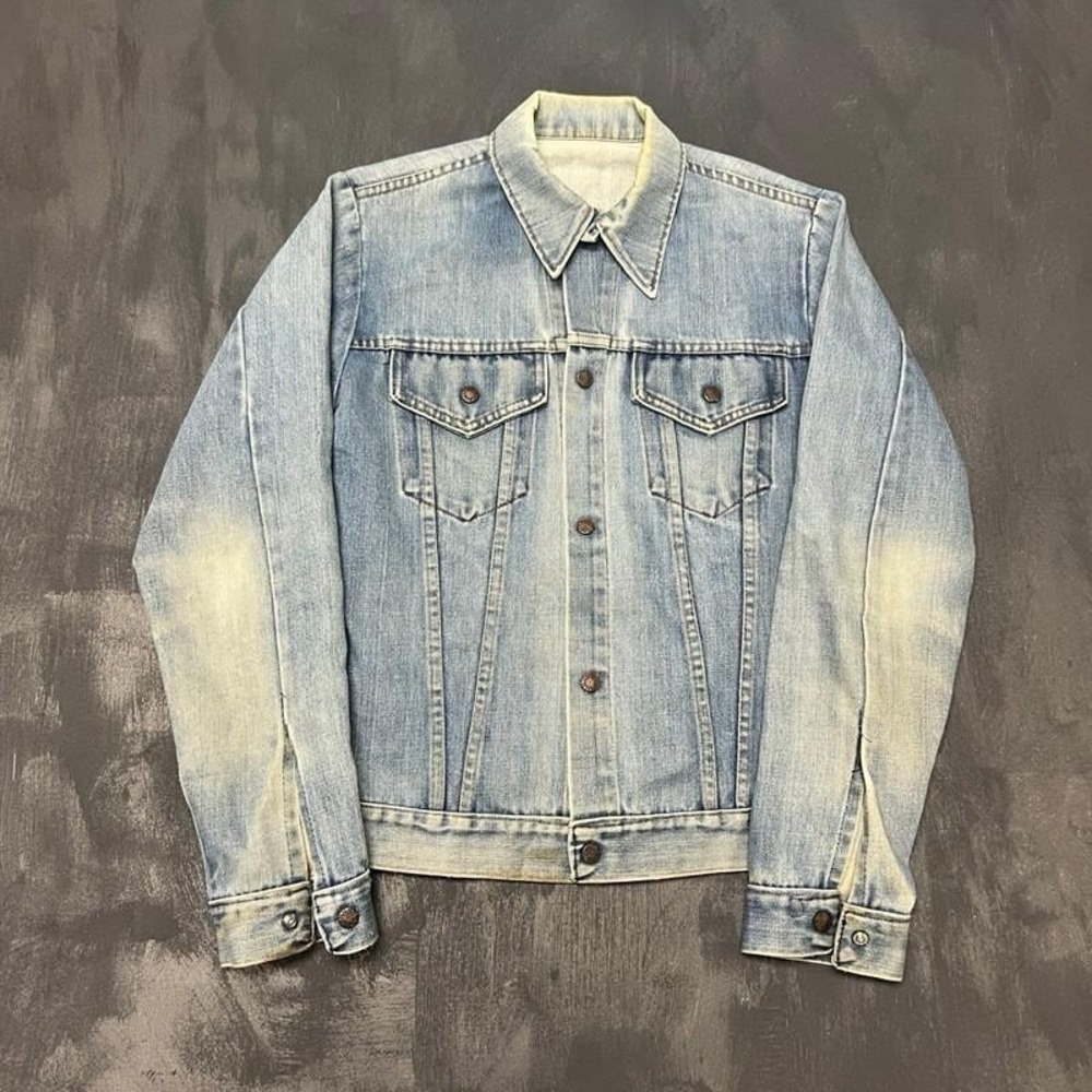 Vintage Denim Trucker Jacket‎ Mens Medium Blue 1970s Snap Western USA